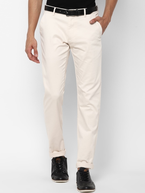 

Allen Solly Men Cream-Coloured Slim Fit Trousers
