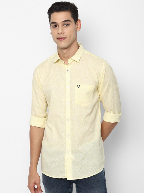 

Allen Solly Men Yellow Slim Fit Opaque Casual Shirt