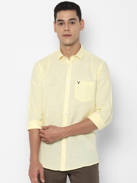 

Allen Solly Men Yellow Slim Fit Opaque Casual Shirt