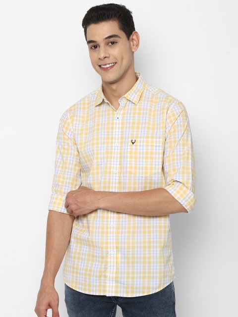 

Allen Solly Men Yellow Slim Fit Opaque Checked Casual Shirt