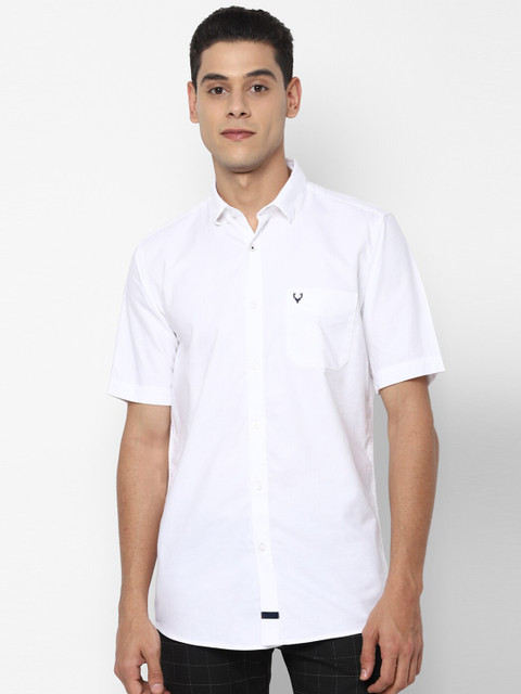 

Allen Solly Men White Slim Fit Opaque Pure Cotton Casual Shirt