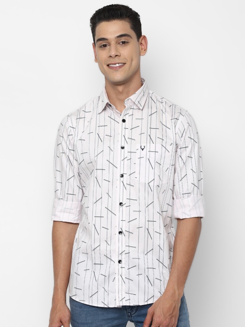 

Allen Solly Men Cream-Coloured Slim Fit Opaque Printed Casual Shirt
