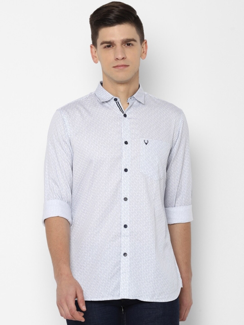 

Allen Solly Men Blue Slim Fit Opaque Printed Pure Cotton Casual Shirt