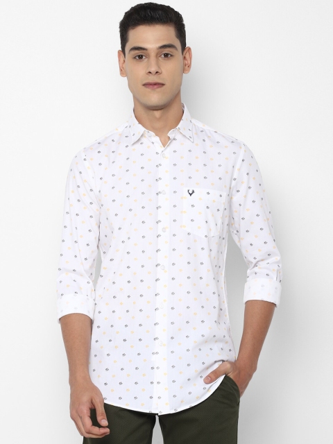 

Allen Solly Men White Slim Fit Opaque Printed Pure Cotton Casual Shirt