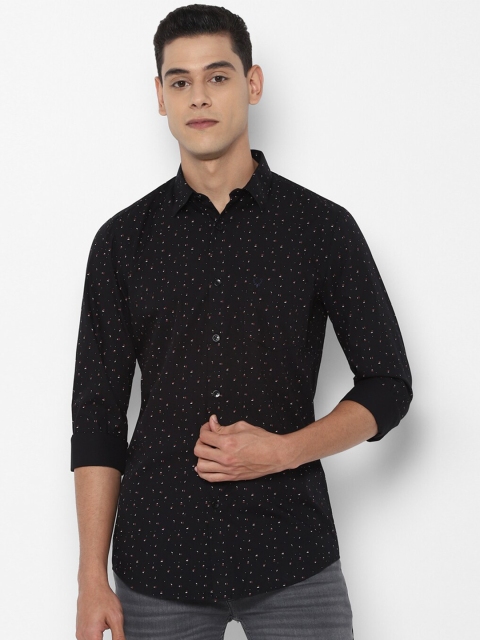 

Allen Solly Men Black Slim Fit Opaque Printed Pure Cotton Casual Shirt