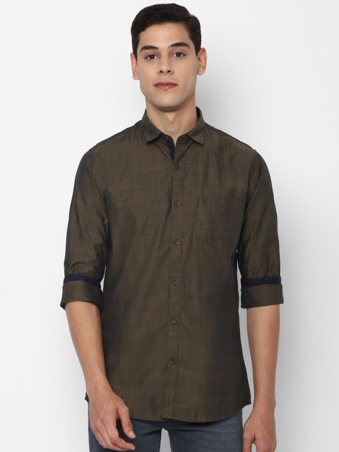 

Allen Solly Men Brown Slim Fit Opaque Pure Cotton Casual Shirt