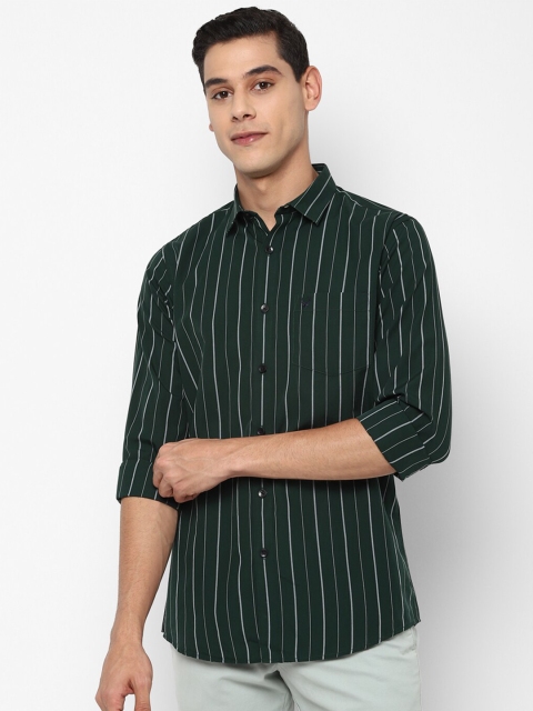 

Allen Solly Men Green Slim Fit Opaque Striped Casual Shirt