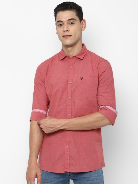 

Allen Solly Men Red Slim Fit Opaque Pure Cotton Casual Shirt