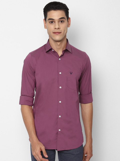

Allen Solly Men Purple Solid Slim Fit Casual Shirt