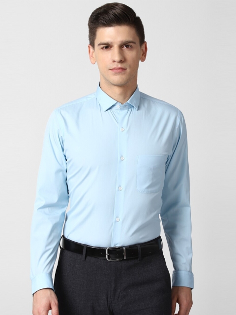 

Peter England Men Blue Cotton Full Sleeves Formal Shirt
