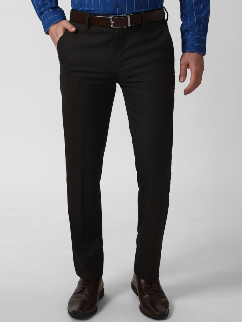 

Peter England Men Black Slim Fit Formal Trousers