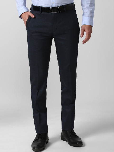 

Peter England Men Navy Blue Slim Fit Formal Trousers