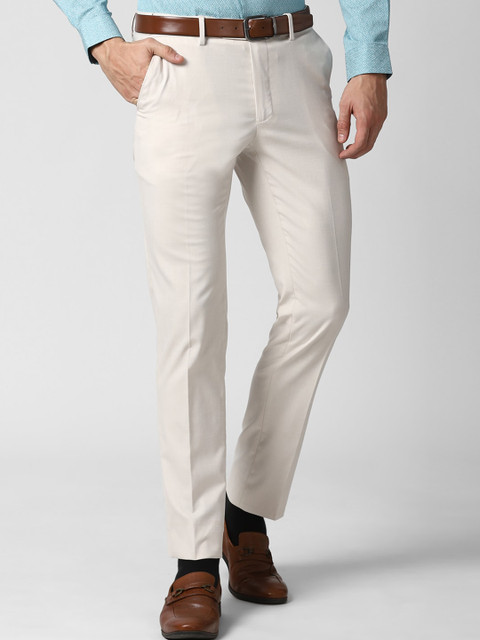 

Peter England Men Beige Slim Fit Formal Trousers