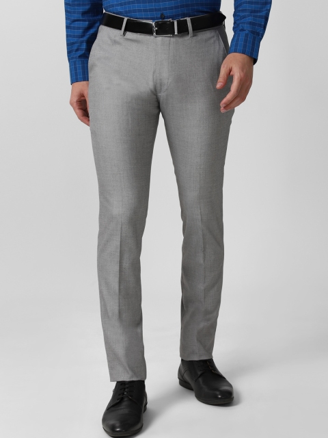 

Peter England Men Grey Slim Fit Formal Trousers