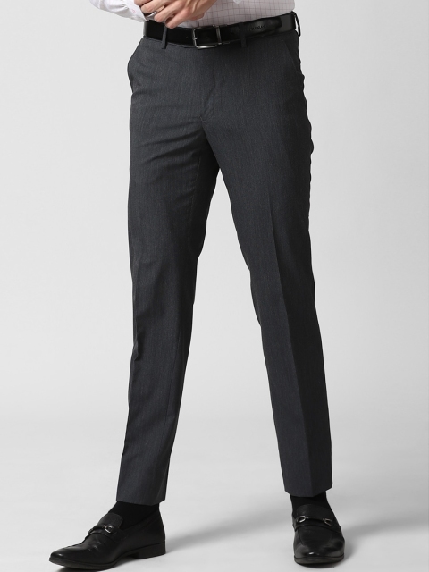 

Peter England Men Grey Slim Fit Formal Trousers