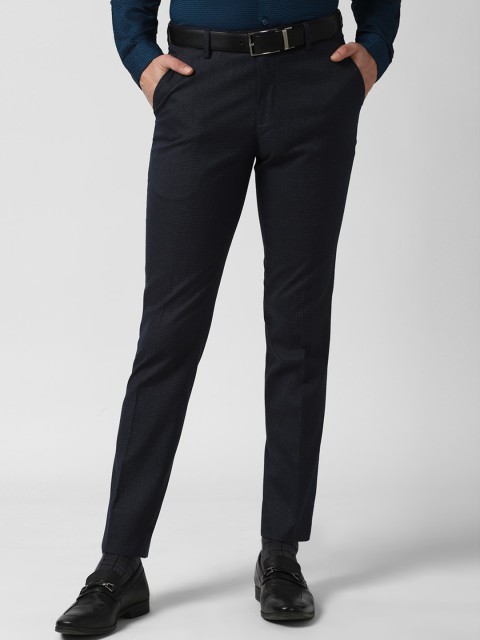 

Peter England Men Black Slim Fit Formal Trousers