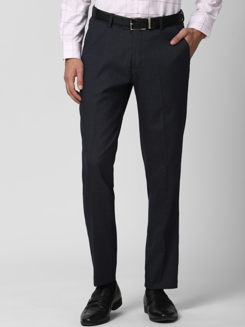 

Peter England Men Navy Blue Solid Slim Fit Formal Trousers