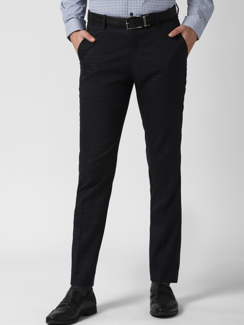 

Peter England Men Black Textured Slim Fit Formal Trousers