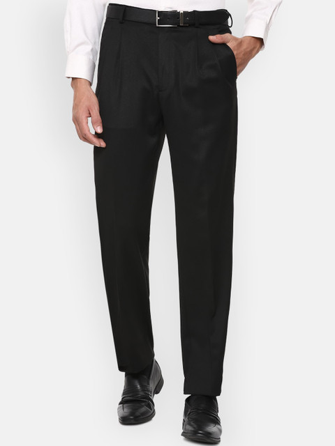 

Louis Philippe Men Black Formal Trousers