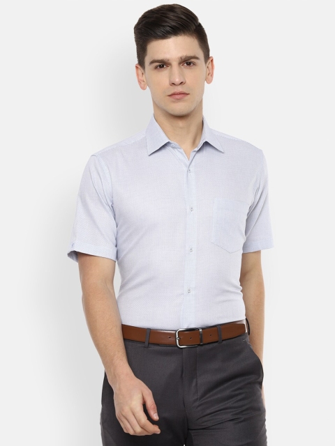 

Van Heusen Men Blue Opaque Checked Formal Shirt
