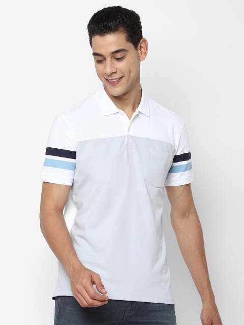 

Allen Solly Men Grey Colourblocked Polo Collar T-shirt