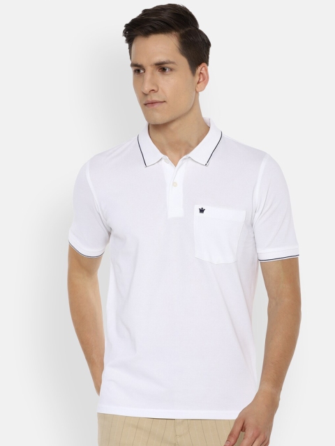 

Louis Philippe Men White Polo Collar T-shirt