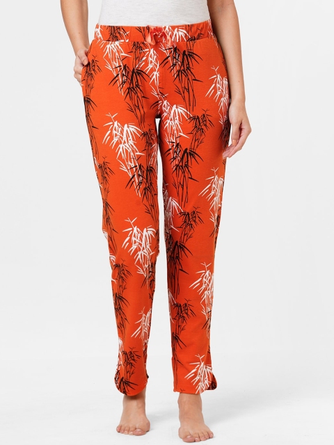 

Sweet Dreams Women Orange Cotton Printed Lounge Pants