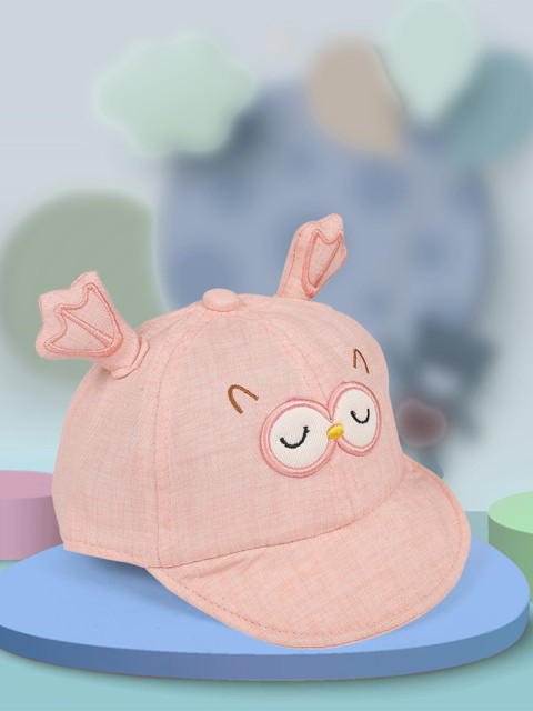 

Baby Moo Unisex Kids Peach-Coloured Sleepy Baby Baseball Cap