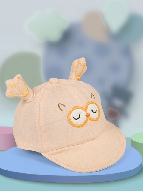 

Baby Moo Kids Yellow & White Embroidered Sleepy Baby Cotton Baseball Cap