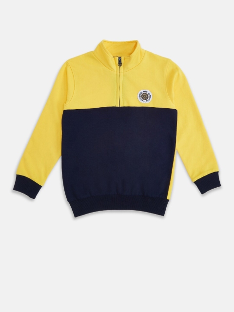

Pantaloons Junior Boys Yellow Colourblocked Sweatshirt