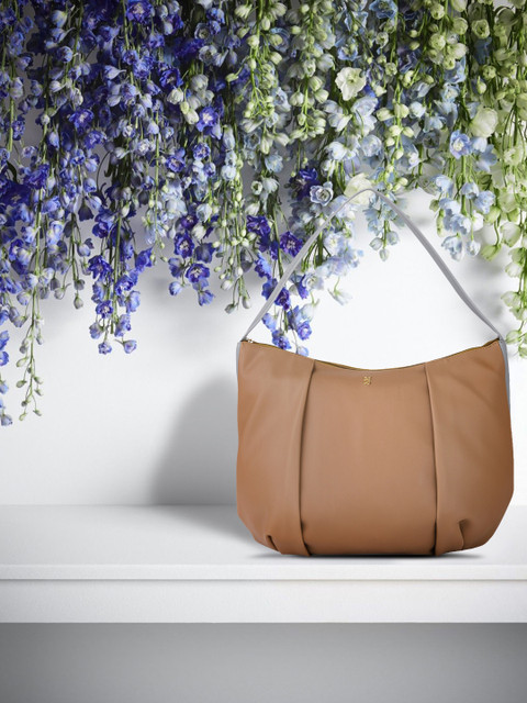 

Baggit Women Beige Solid Structured Hobo Bag