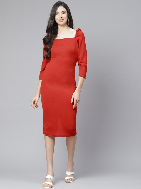 

Selvia Red Scuba Bodycon Dress