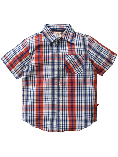 

Nino Bambino Boys Multicoloured Tartan Checks Opaque Checked Organic Cotton Casual Shirt, Multi