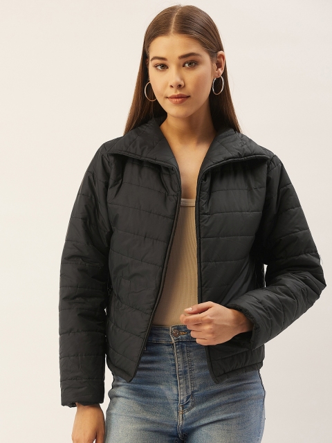 

Belle Fille Women Black Solid Lightweight Padded Jacket