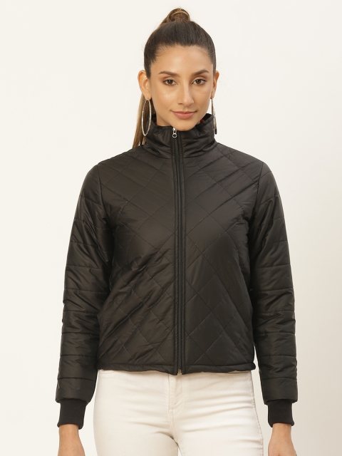 

Belle Fille Women Black Solid Lightweight Quilted Jacket