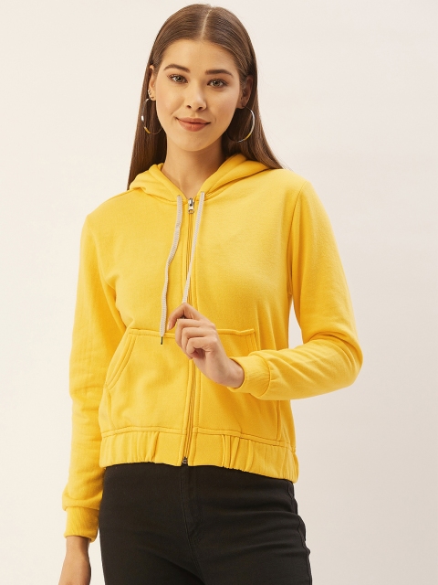 

Belle Fille Women Yellow Solid Fleece Lightweight Tailored Jacket