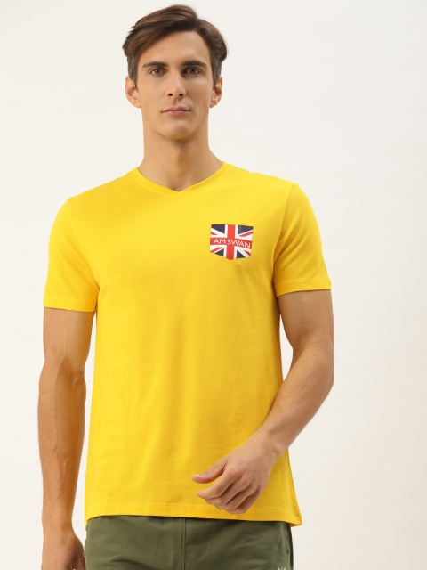 

AM SWAN Men Yellow T-shirt