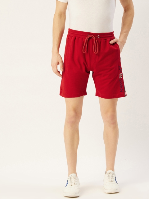 

AM SWAN Men Maroon Regular Shorts