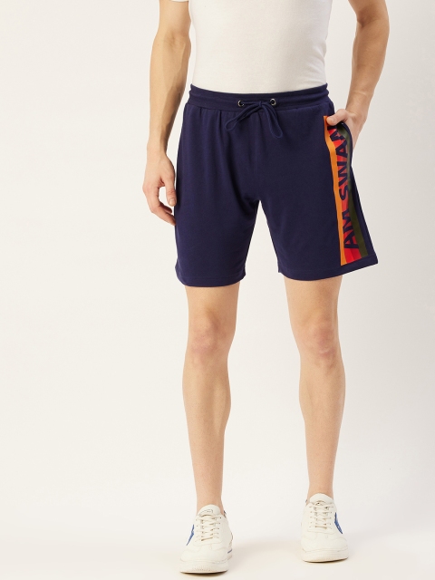 

AM SWAN Men Navy Blue Regular Shorts