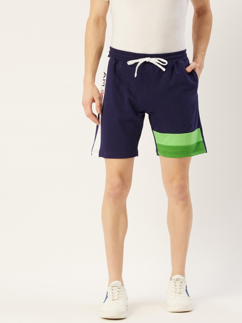 

AM SWAN Men Blue Colourblocked Regular Shorts