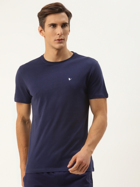 

AM SWAN Men Navy Blue Indigo T-shirt