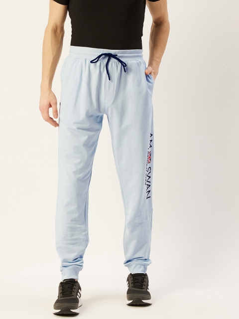 

AM SWAN Men Light Blue Printed Joggers