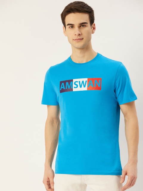 

AM SWAN Men Blue T-shirt