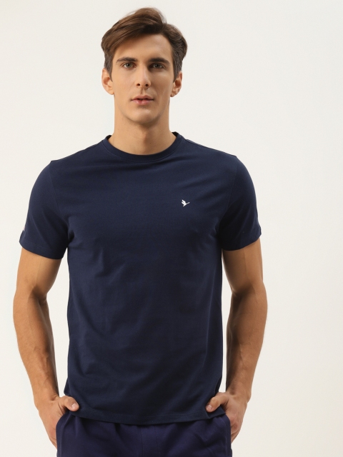 

AM SWAN Men Navy Blue T-shirt