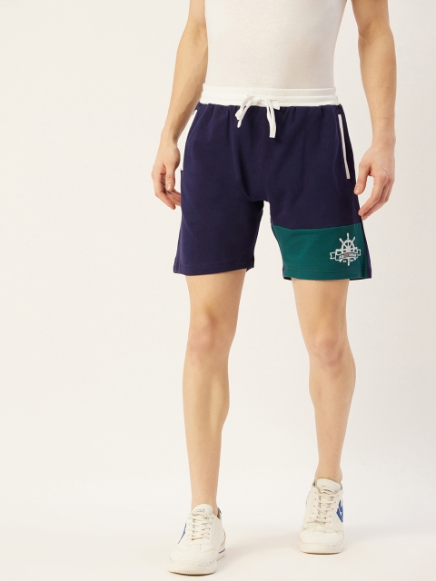 

AM SWAN Men Blue Colourblocked Regular Shorts