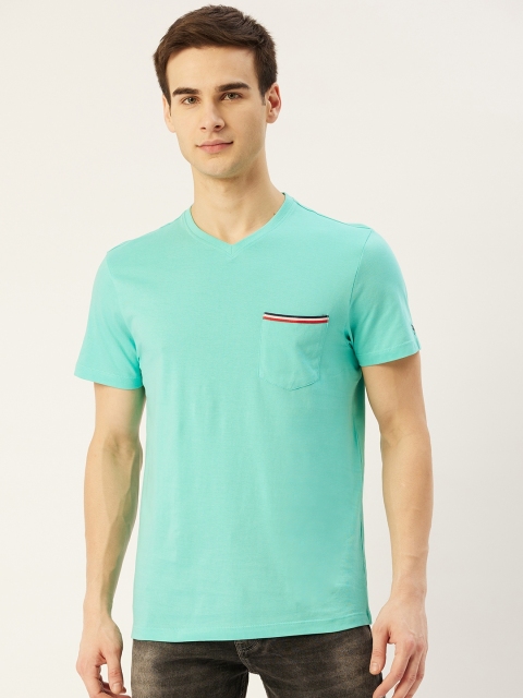 

AM SWAN Men Turquoise Blue T-shirt