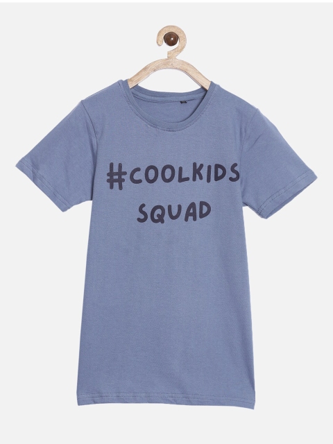 

SayItLoud Boys Blue Printed Pure Cotton T-shirt
