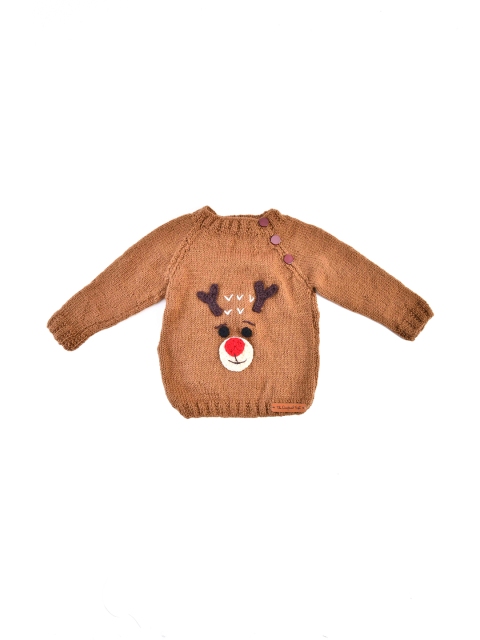 

The Original Knit Unisex Kids Beige & Cream-Coloured Humour and Comic Pullover