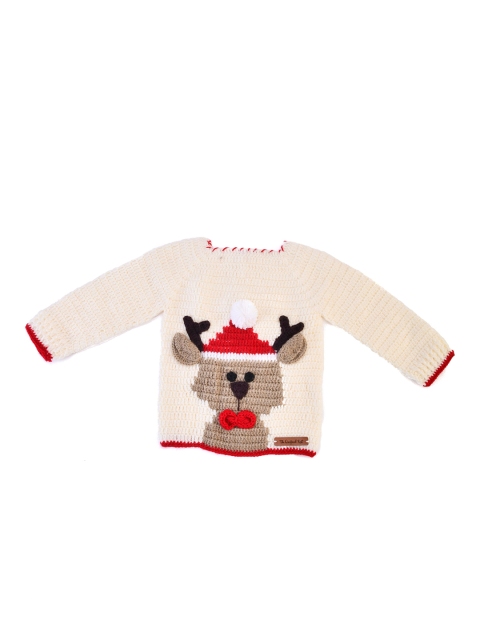

The Original Knit Unisex Kids Cream-Coloured & Tan Humour and Comic Acrylic Pullover