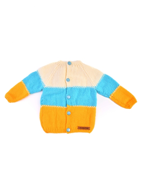 

The Original Knit Unisex Kids Cream-Coloured & Yellow Acrylic Hand Knitted Sweater